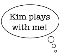 Roxy says Kim plays with me